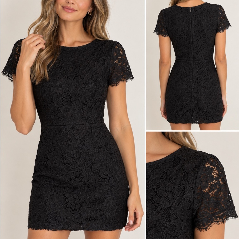 MYNE by Ashley Ann Black Lace Mini Dress Size 0